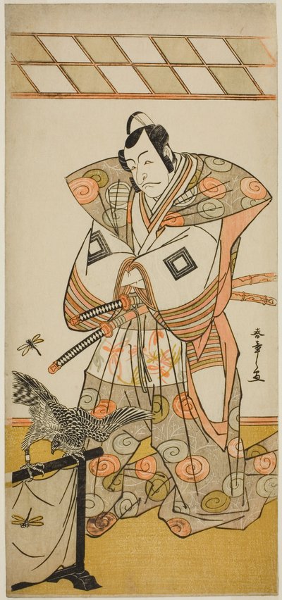 El actor Ichikawa Danjuro V como Ashikaga Takauji en la obra Kaeribana Eiyu Taiheiki, representada en el Teatro Nakamura en el undécimo mes, 1779 de Katsukawa Shunsho