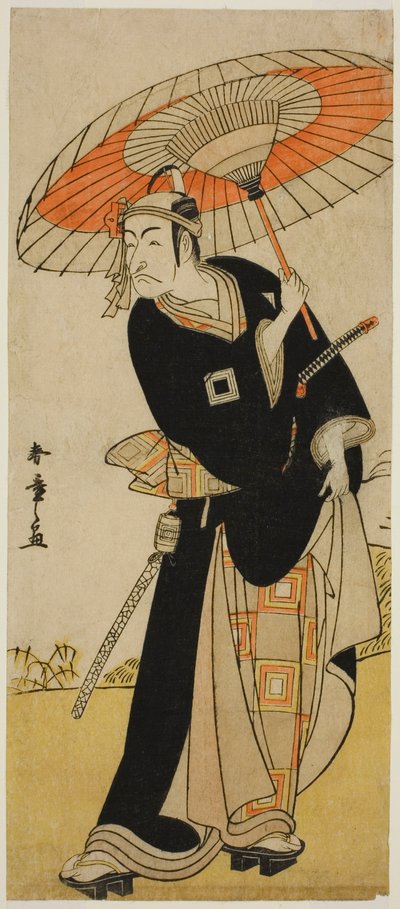 El actor Ichikawa Danjuro V como Hanakawado no Sukeroku en la obra Nanakusa Yosooi Soga, representada en el Teatro Nakamura en el quinto mes, 1782 de Katsukawa Shunsho