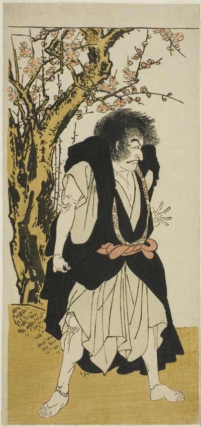 El actor Ichikawa Danjuro V como el monje budista renegado Wantetsu de Okamidani, en la quinta escena de la obra Date Nishiki Tsui no Yumitori (Un brocado elegante: Guerreros opuestos), representada en el Teatro Morita en el undécimo mes, 1778 de Katsukawa Shunsho