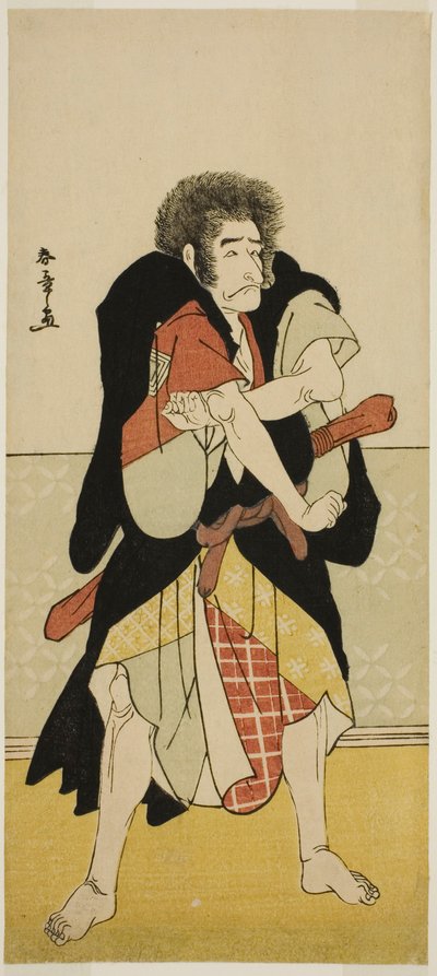 El actor Ichikawa Danjuro V como el monje renegado Wantetsu de Okami-dani en la obra Date Nishiki Tsui no Yumitori, representada en el Teatro Morita en el undécimo mes, 1778 de Katsukawa Shunsho