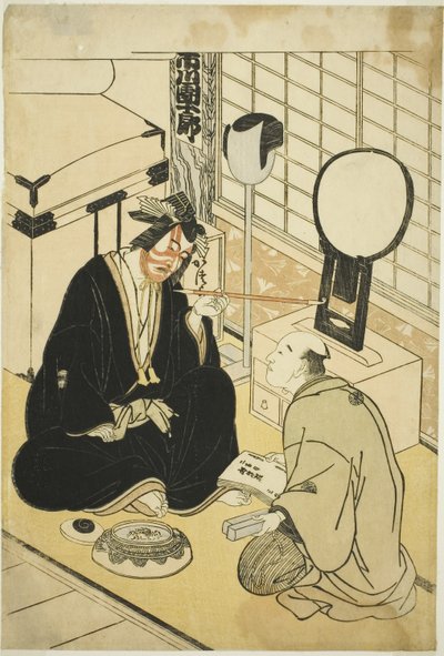 El Actor Ichikawa Danjuro V en su Camerino de Katsukawa Shunsho