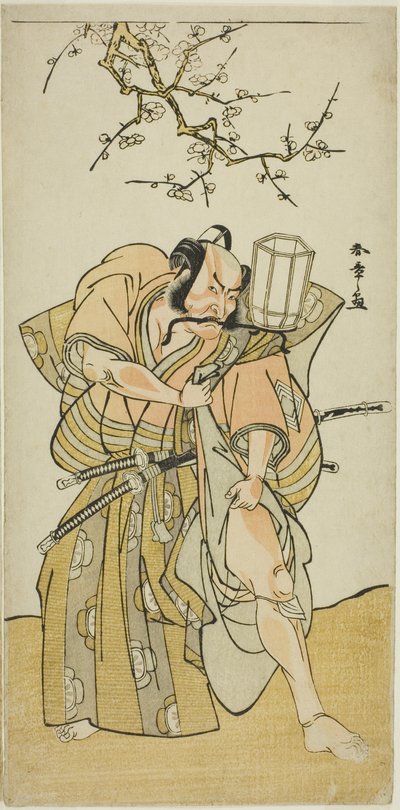 El Actor Ichikawa Danzo IV como Kamakura no Gongoro Kagemasa, en la Quinta Escena de la Obra Date Nishiki Tsui no Yumitori (Un Brocado Elegante: Guerreros Opuestos), Representada en el Teatro Morita en el Undécimo Mes, 1778 de Katsukawa Shunsho