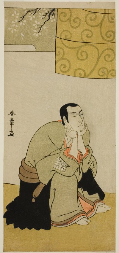 El actor Ichikawa Monnosuke II como un monje budista en la obra Edo no Hana Mimasu Soga, representada en el Teatro Nakamura en el cuarto mes, 1783 de Katsukawa Shunsho