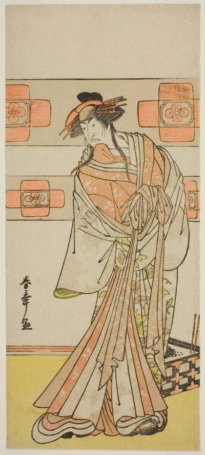 El actor Ichikawa Monnosuke II como el fantasma del monje renegado Seigen en la obra Edo no Hana Mimasu Soga, representada en el Teatro Nakamura en el segundo mes, 1783 de Katsukawa Shunsho