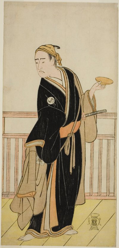 El actor Ichikawa Yaozo III como Oboshi Yuranosuke en la obra Kanadehon Chushingura, representada en el Teatro Nakamura en el quinto mes de 1786 de Katsukawa Shunsho