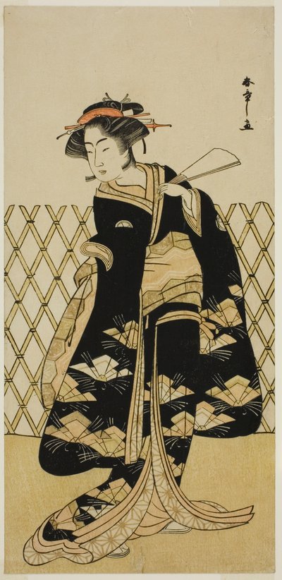 El actor Iwai Hanshiro IV como Mitsuogiya Usukumo en la obra Shida Choja-bashira, representada en el Teatro Nakamura en el octavo mes, 1781 de Katsukawa Shunsho
