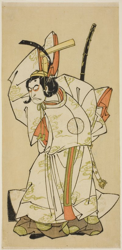 El Actor Nakamura Nakazo I como el Príncipe Koreakira (?) en la obra Gohiiki Kanjincho, representada en el Teatro Nakamura en el undécimo mes, 1773 de Katsukawa Shunsho