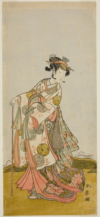 El actor Nakamura Noshio I como la Princesa Usuyuki (Usuyuki Hime) en la obra "Shin Usuyuki Monogatari," representada en el Teatro Morita en el quinto mes, 1774 de Katsukawa Shunsho