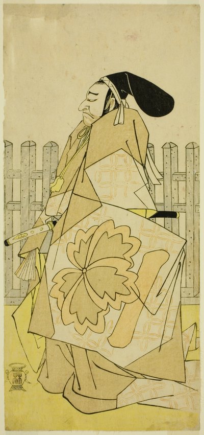 El actor Nakayama Kojuro VI como Ko no Moronao en la obra Kanadehon Chushingura, representada en el Teatro Nakamura en el quinto mes de 1786 de Katsukawa Shunsho
