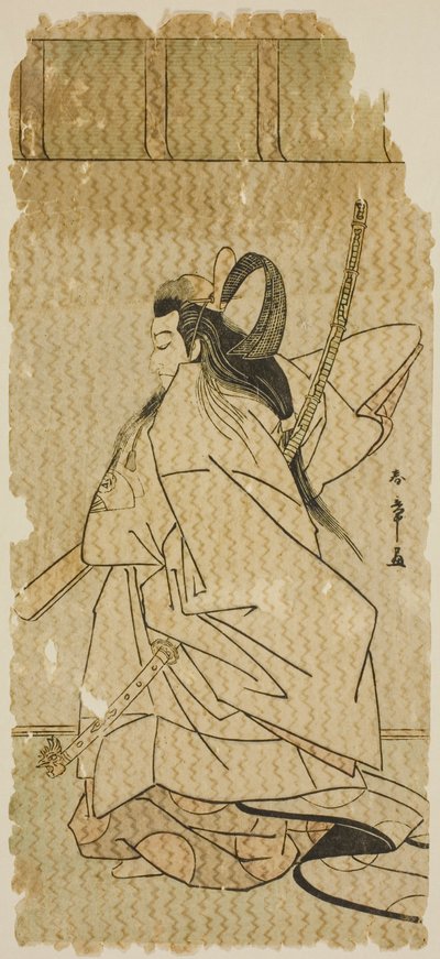 El Actor Onoe Matsusuke I como el Príncipe Takanori en la obra "Kaeribana Eiyu Taiheiki," interpretada en el Teatro Nakamura en el undécimo mes, 1779 de Katsukawa Shunsho
