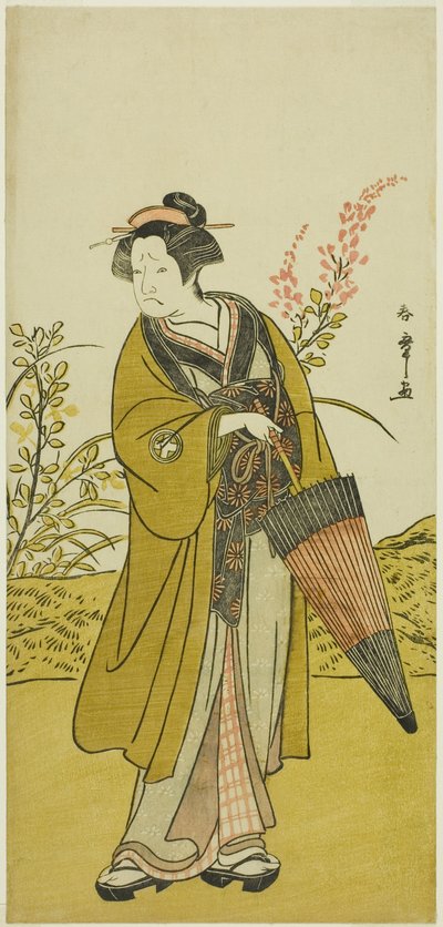 El actor Otani Tomoemon I como Otsuma en la obra Kabuki no Hana Bandai Soga, representada en el Teatro Ichimura en el cuarto mes, 1781 de Katsukawa Shunsho