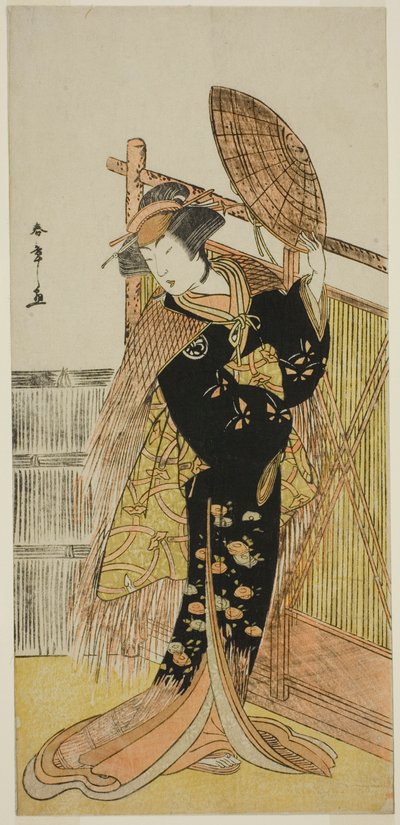 El actor Segawa Kikunojo III como Michichiba en la obra Azuma no Mori Sakae Kusunoki, representada en el Teatro Ichimura en el undécimo mes, 1779 de Katsukawa Shunsho