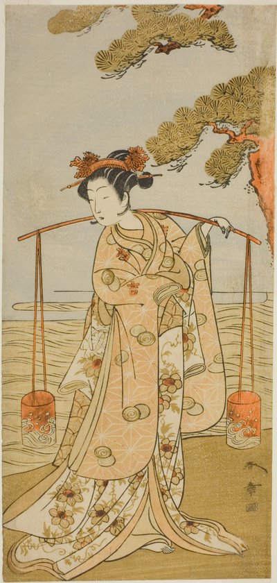 El Actor Segawa Kitsuji III como Murasame en la Obra Gohiiki Kanjincho, Representada en el Teatro Nakamura en el Mes Once, 1773 de Katsukawa Shunsho