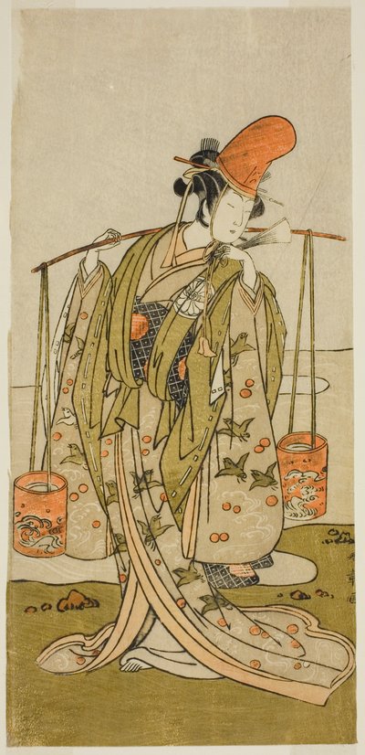 El actor Segawa Kitsuji III como Murasame en la obra Gohiiki Kanjincho, representada en el Teatro Nakamura en el undécimo mes, 1773 de Katsukawa Shunsho
