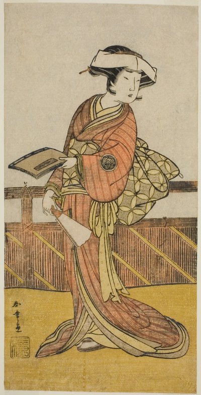 El actor Yamashita Kinsaku II como Oishi (?) en la obra Kanadehon Chushin Nagori no Kura (?), representada en el Teatro Nakamora (?) en el noveno mes, 1780 (?) de Katsukawa Shunsho