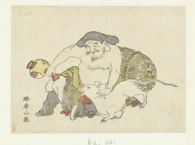 Daikoku y su Rata de Katsukawa Shunzan