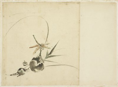 Rama de fruta con libélula de Katsushika (school of) Hokusai