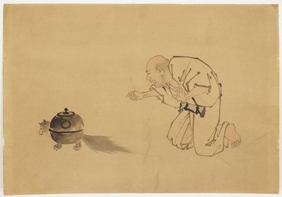 Ilustración de "Tanuki Teakettle", c.1850 de Katsushika (school of) Hokusai