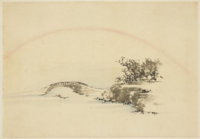 Paisaje con Arcoíris de Katsushika (school of) Hokusai