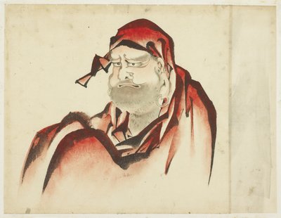 Daruma con Túnica Roja, c.1815-1849 de Katsushika (school of) Hokusai