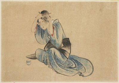 Dama Sentada en su Tocador de Katsushika (school of) Hokusai