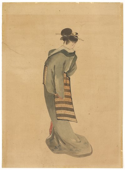 Belleza de pie (vista trasera) de Katsushika (school of) Hokusai