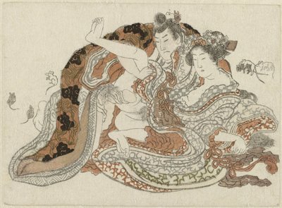 Pareja de amor y ratas de Katsushika Hokusai (possibly)