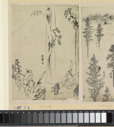 Jinete con séquito y el saludo de daimyo de Katsushika Hokusai (possibly)