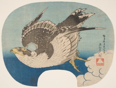 Un halcón en vuelo, c.1840 (xilografía) de Katsushika Hokusai
