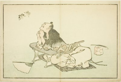Un Filósofo Observando una Pareja de Mariposas, del Libro de Pinturas Realistas de Hokusai de Katsushika Hokusai