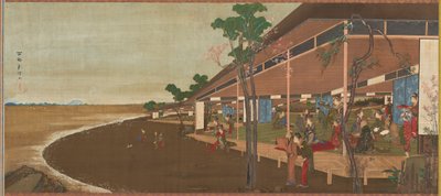 Un resort de entretenimiento en la costa, finales del siglo XVIII-principios del siglo XIX de Katsushika Hokusai