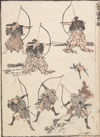 Arqueros de Katsushika Hokusai