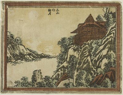 Luna de otoño en Ishiyama (Ishiyama no shugetsu) de la serie Ocho vistas de Omi en estilo de grabado (Doban Omi hakkei) de Katsushika Hokusai