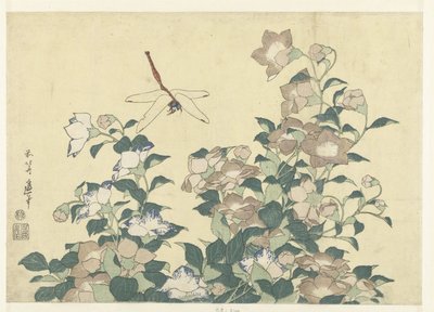 Campana de globo y libélula de Katsushika Hokusai