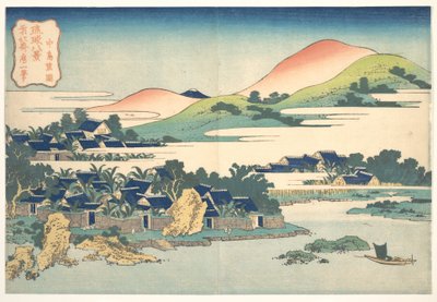 «El huerto de plátanos de Nakashima» (Nakashima shōen), de la serie «Ocho vistas de las islas Ryūkyū» (Ryūkyū hakkei) de Katsushika Hokusai