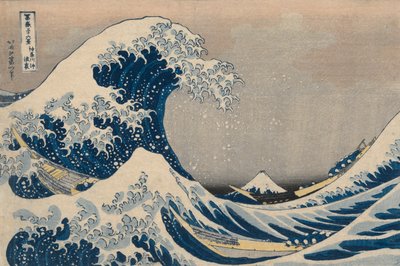 Debajo de las olas de Kanagawa, también conocida como La gran ola, de la serie Treinta y seis vistas del monte Fuji de Katsushika Hokusai