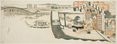 Fiestas en Barco en el Río Sumida de Katsushika Hokusai