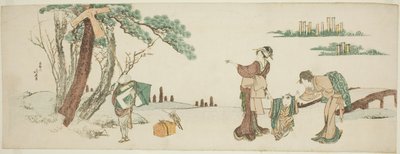 Niño soltando una cometa de Katsushika Hokusai