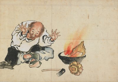Quemando una imagen budista de Katsushika Hokusai