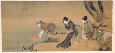 Refrescándose en una noche de verano de Katsushika Hokusai