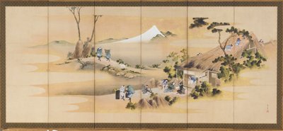 Escenas del campo y el Monte Fuji, uno de un par, período Edo, ca. 1830-1832 de Katsushika Hokusai
