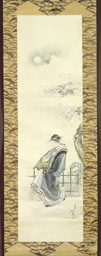 Cortesana de paseo de Katsushika Hokusai
