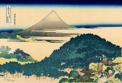 Pino de cojín en Aoyama, Edo, c.1830 de Katsushika Hokusai