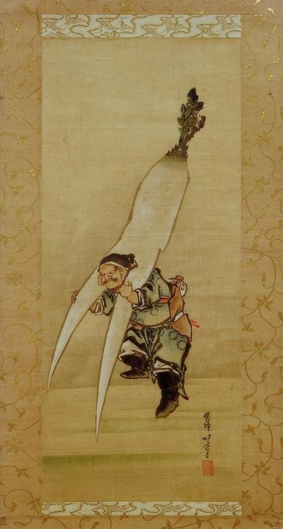 El dios de la fortuna Daikoku con el rábano gigante de Katsushika Hokusai