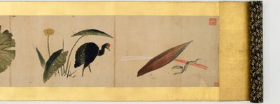 Detalle de Pergamino con Imágenes Misceláneas, Periodo Edo, 1839 de Katsushika Hokusai