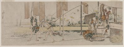 Tintoreros trabajando, c. 1800 de Katsushika Hokusai