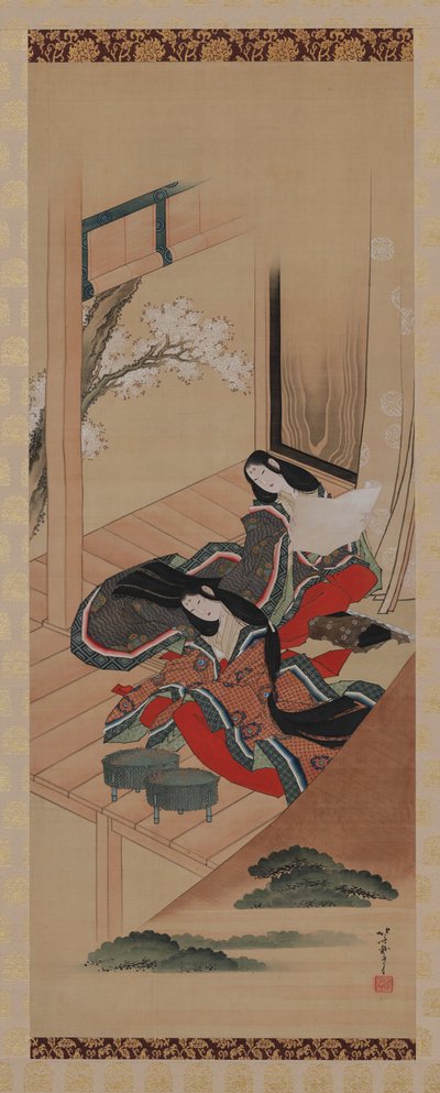 Helechos tempranos, Capítulo 48 de El cuento de Genji, período Edo, ca. 1810-1814 de Katsushika Hokusai