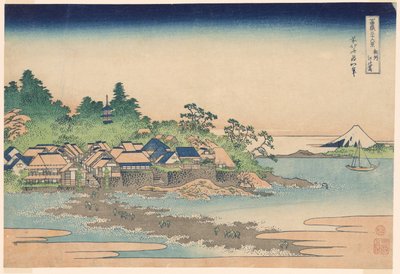 Isla Enoshima en la Provincia de Sagami (Soshu Enoshima), de la serie "Treinta y Seis Vistas del Monte Fuji (Fugaku sanjurokkei)" de Katsushika Hokusai