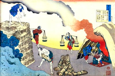 De la serie Cien Poemas de Cien Poetas: Fujiwara no Teika, c1830 de Katsushika Hokusai