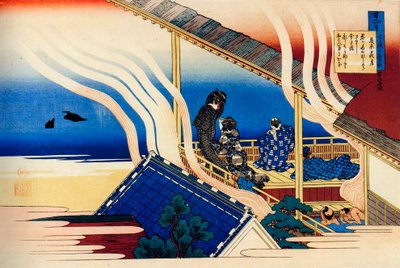 De la serie Cien poemas de cien poetas: Fujiwara no Yoshitaka, c1830 de Katsushika Hokusai